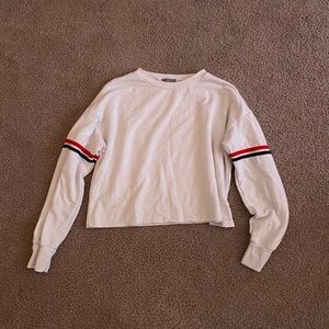 cropped white long sleeve